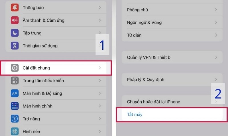 Cách tắt nguồn iPhone nhanh chóng bằng cài đặt