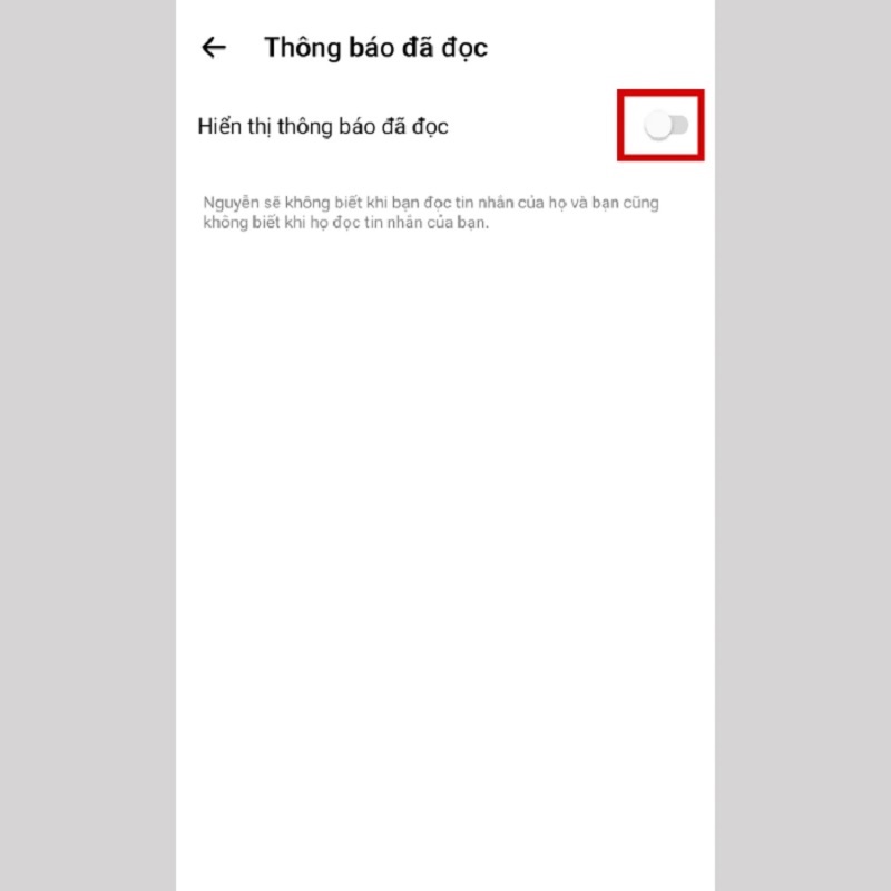 Chọn vào mục Thông báo đã đọc
