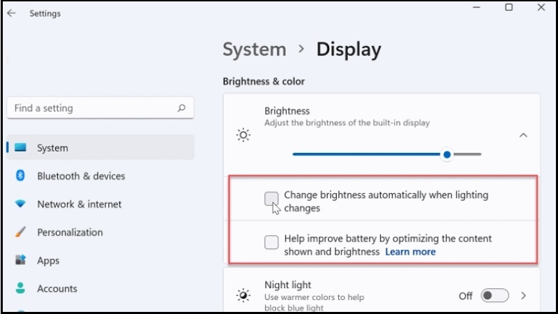 Cách tắt tính năng tự động điều chỉnh trên Windows 11