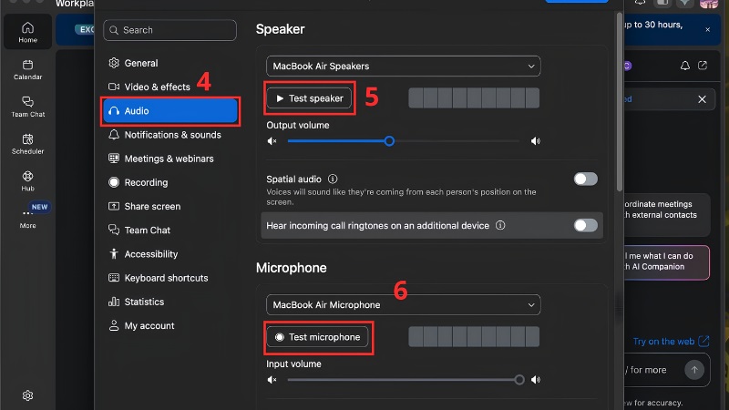 Kiểm tra Video và Audio trong phần Settings của Zoom Kiểm tra Video và Audio trong phần Settings của Zoom