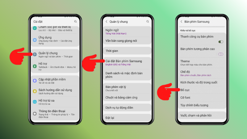 Cách thay đổi bố cục trên bàn phím Samsung