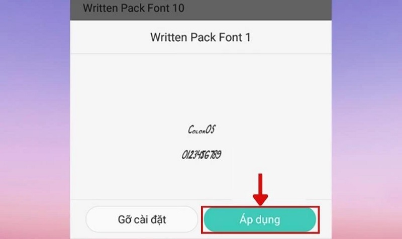 Chọn vào mục Font mặc định