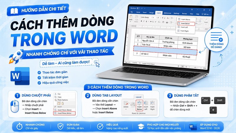 Cách thêm dòng trong Word nhanh chóng chỉ với vài thao tác