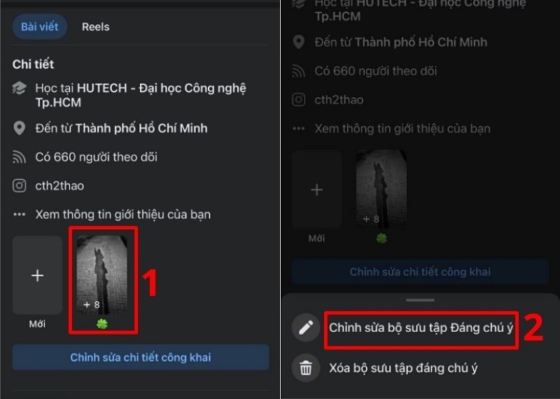 Chọn Chỉnh sửa bộ sưu tập Đáng chú ý