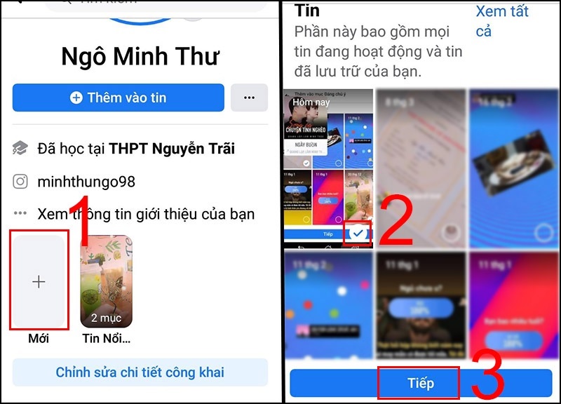 Nhấn vào nút Tiếp