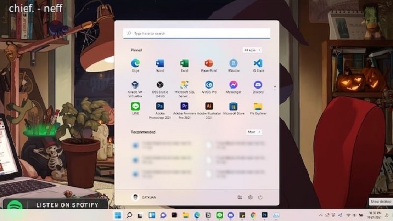 Nhấn phím Windows để thanh Taskbar hiển thị