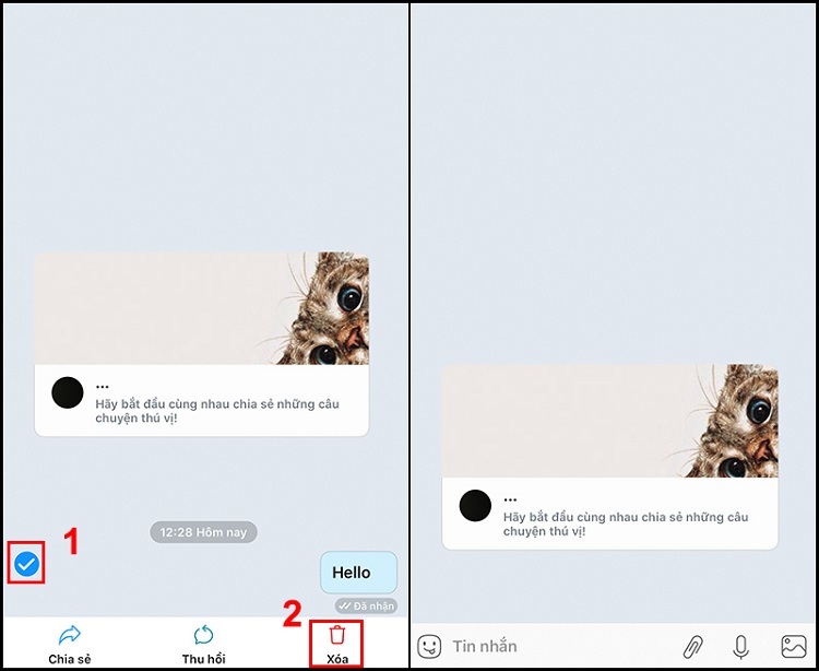 Người nhận có biết hoặc đọc được khi xóa tin nhắn trên Zalo không?