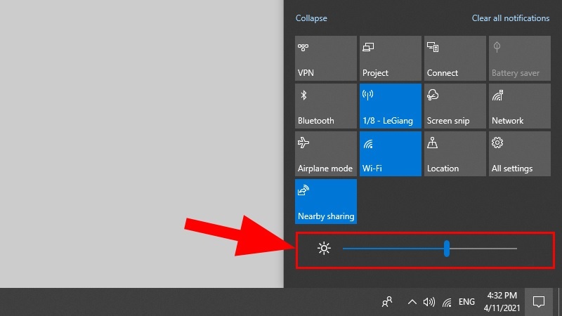 Giảm độ sáng màn hình