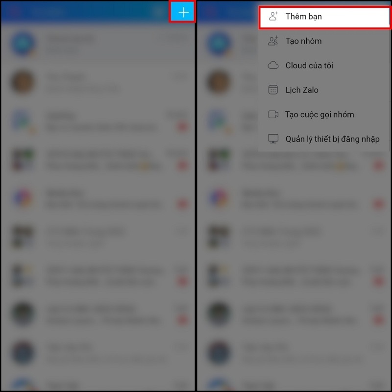 Nhấn vào mục Thêm bạn