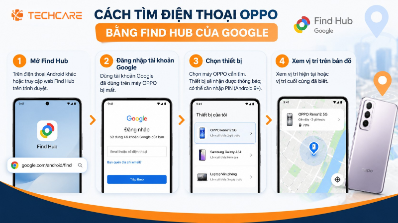 Cách Tìm Điện Thoại OPPO Bằng Find Hub Của Google