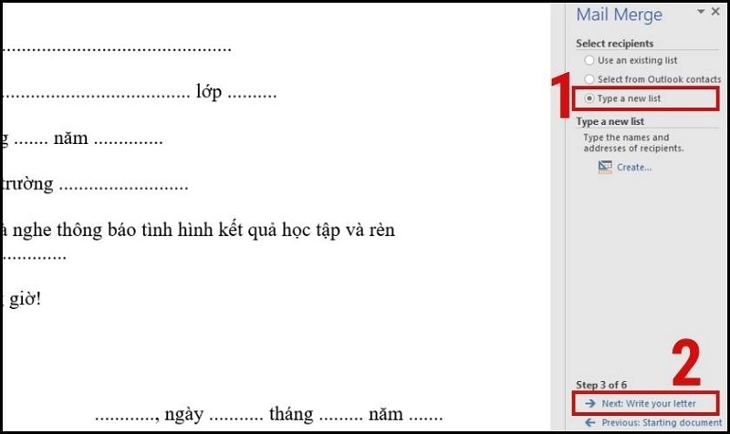 Chọn mục Next: Write your letter