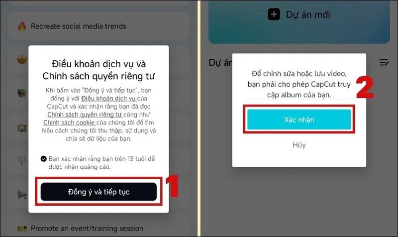 Nhấn vào nút Xác nhận