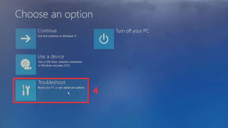 Chọn Troubleshoot