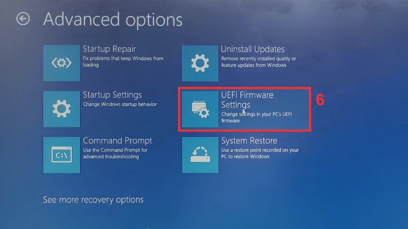 Chọn vào UEFI Firmware Settings