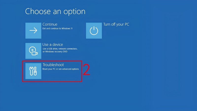 Chọn Troubleshoot → Advanced options → Startup Settings → Restart bước 1 Chọn Troubleshoot → Advanced options → Startup Settings → Restart bước 1