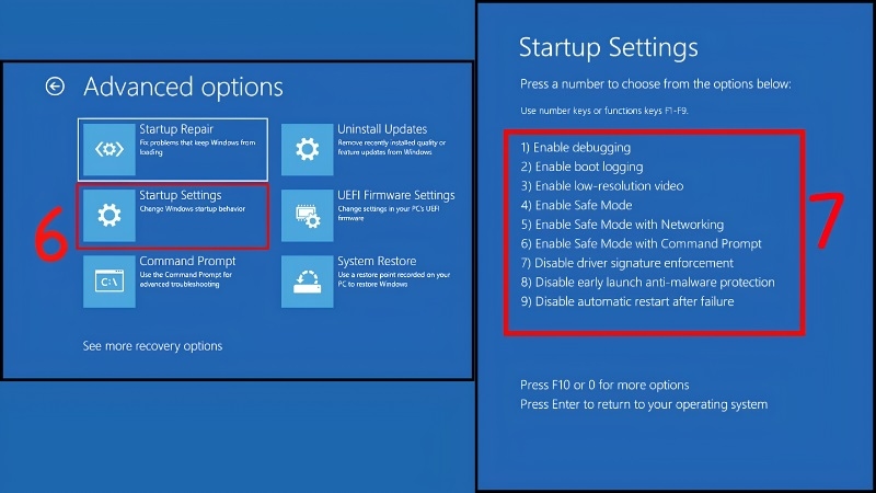 Màn hình Troubleshoot và Advanced options Windows 11 bước 1 Màn hình Troubleshoot và Advanced options Windows 11 bước 1