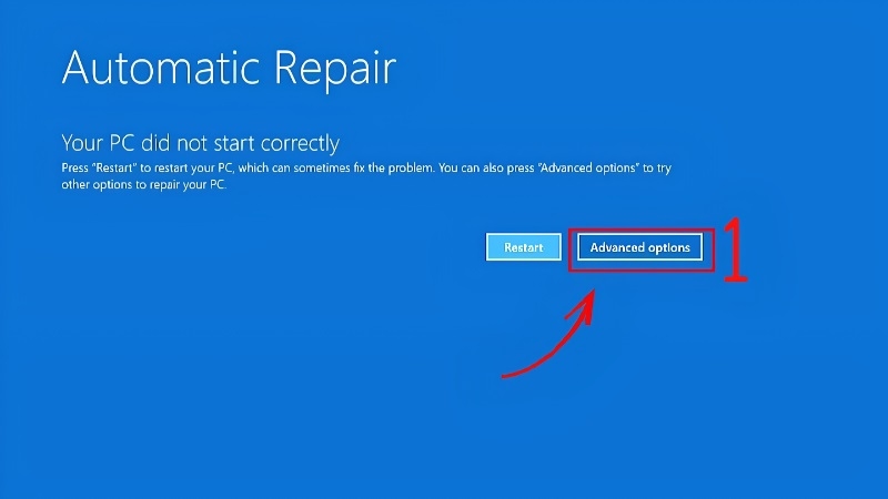 Màn hình xanh Preparing Automatic Repair của Windows 11 Màn hình xanh Preparing Automatic Repair của Windows 11