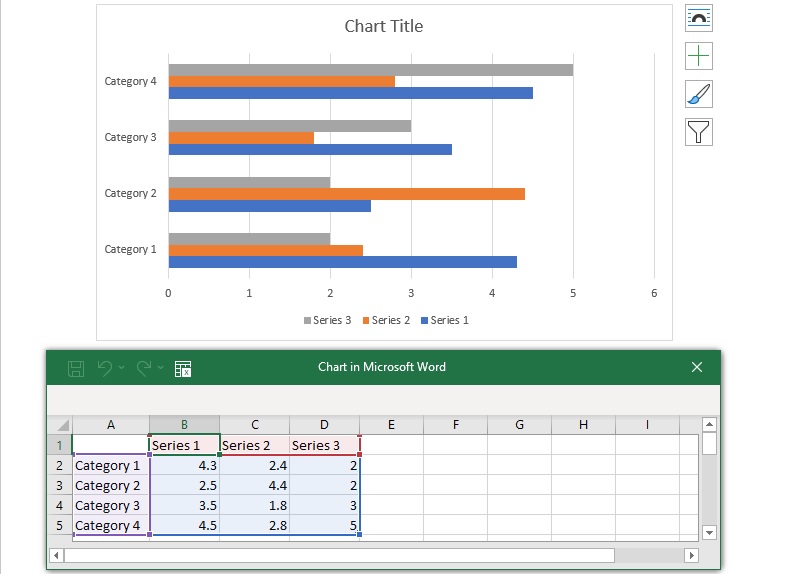 Nhập số liệu vào bảng Excel để cập nhật biểu đồ Nhập số liệu vào bảng Excel để cập nhật biểu đồ