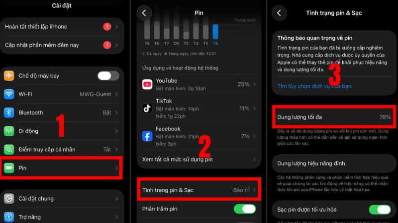 Cách Xem Dung Lượng Pin Tối Đa Trên iPhone