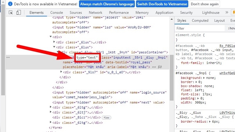 Xem mật khẩu trực tiếp trên trang web