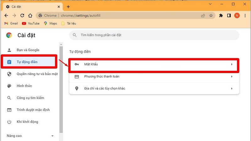 Xem mật khẩu trong Cài đặt Chrome