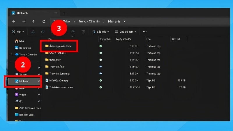 Các bước xóa thủ công ảnh chụp màn hình trong File Explorer trên Windows bước 2