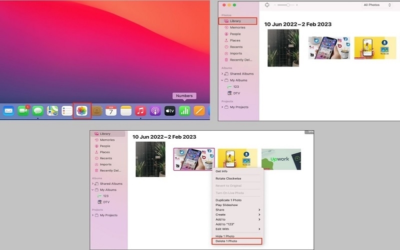 Chọn vào mục Delete – Xóa