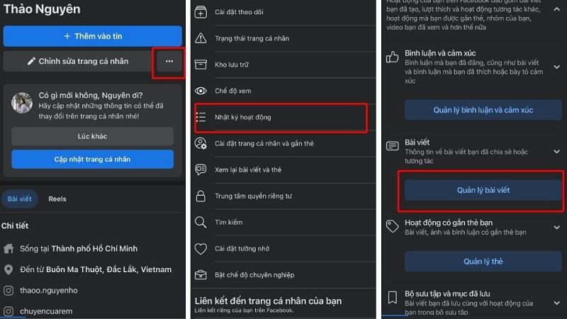 Chọn mục Quản lý bài viết