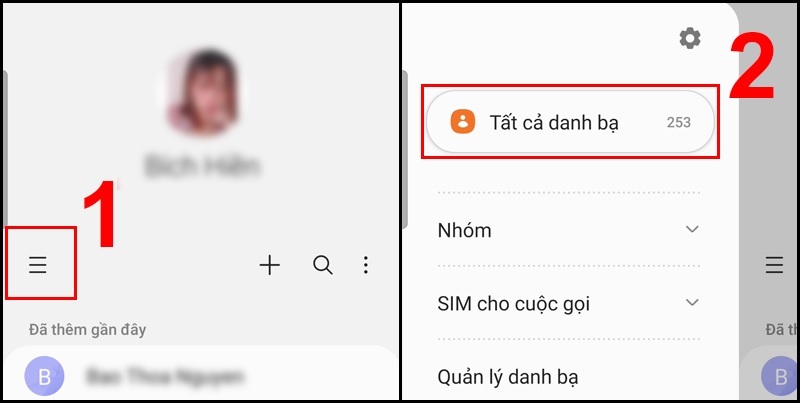 Cài đặt hiển thị danh bạ