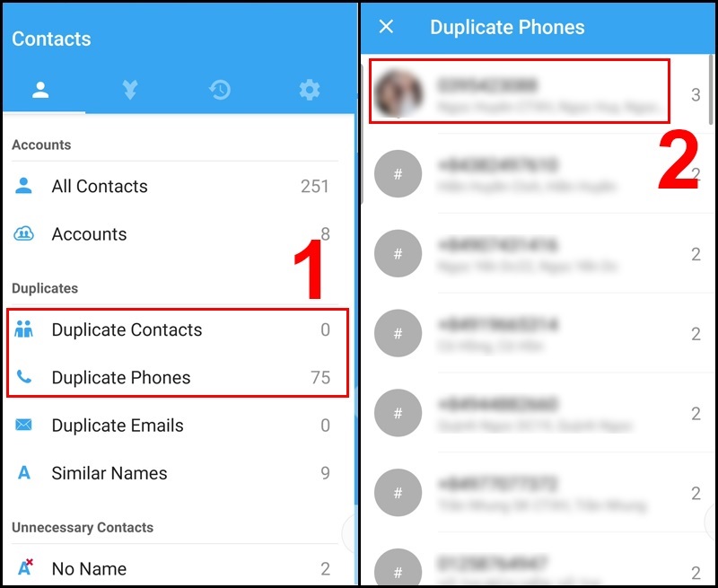 Chọn vào danh bạ mà bạn cần xóa trên điện thoại
