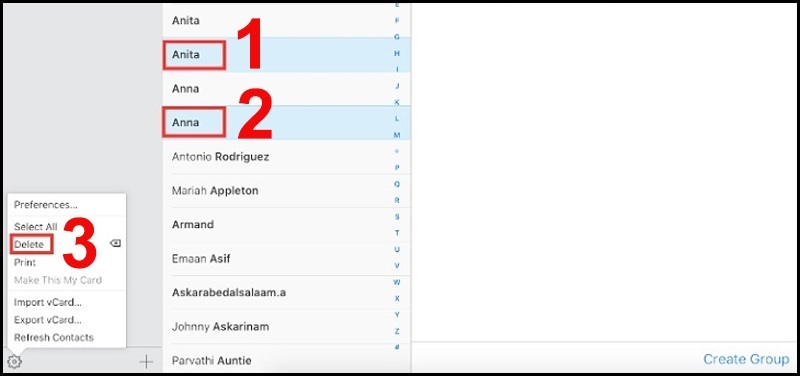 Nhấn nút Delete để xóa đi các số điện thoại trùng lặp