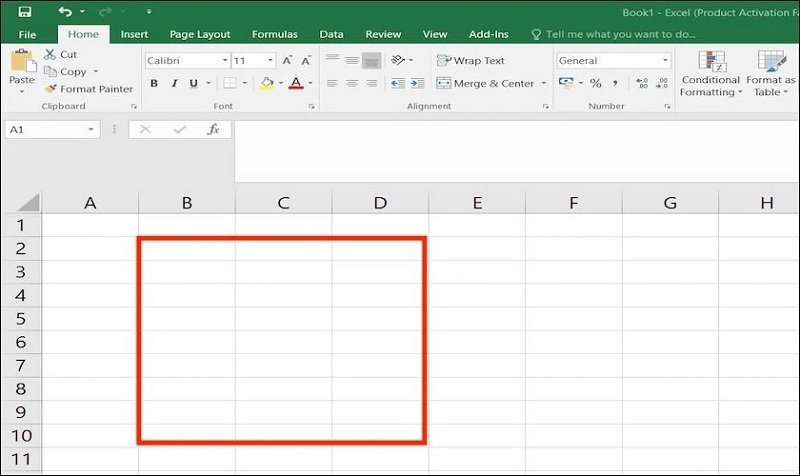 Kéo thả chuột để chọn vùng bạn muốn xóa