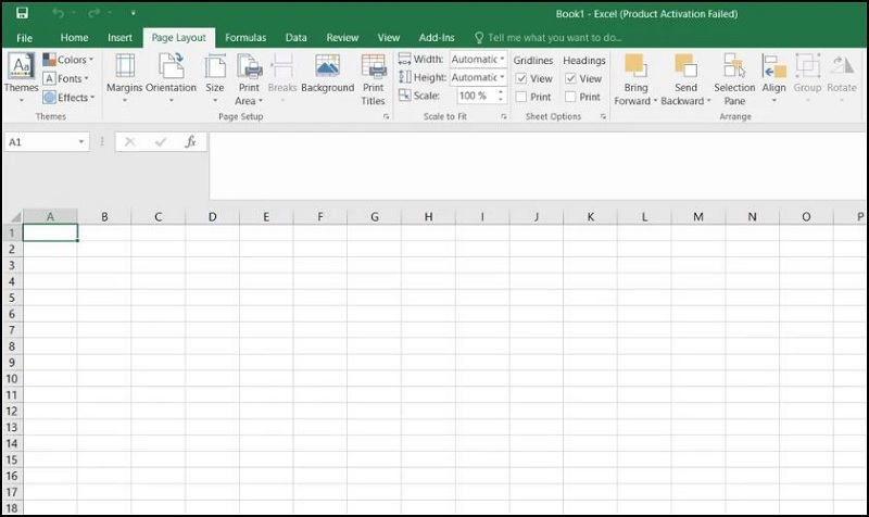 Mở trang tính Excel cần ẩn các đường kẻ