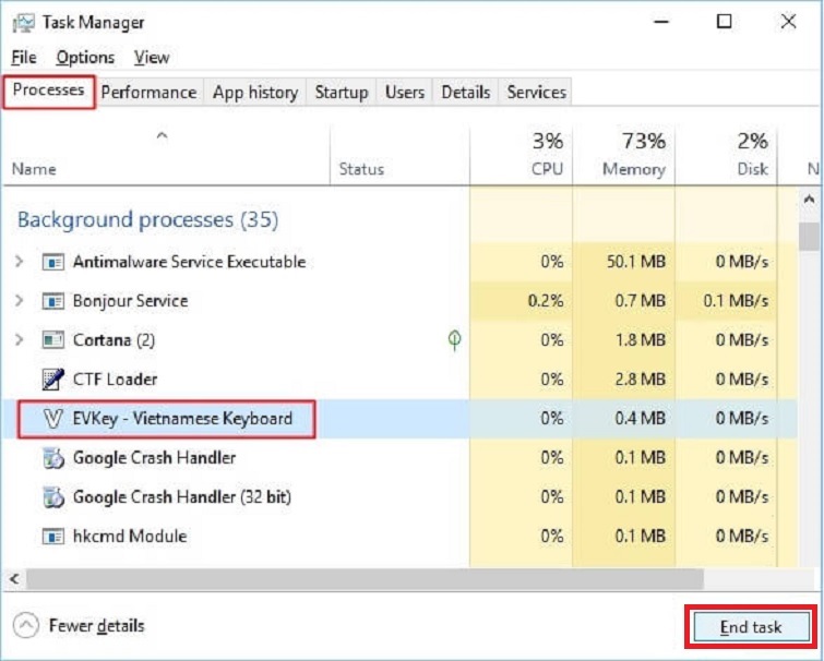 Tắt ứng dụng đang chạy ngầm khi không xóa được File trong Win 10