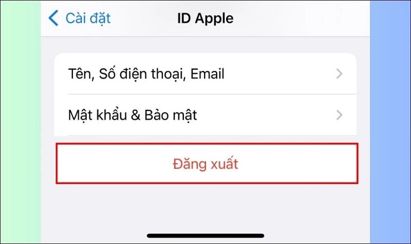 Chọn vào nút Đăng xuất