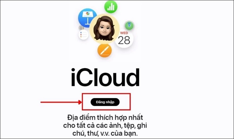 Nhấn vào nút Đăng nhập