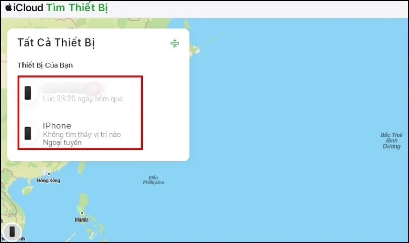 Chọn thiết bị cần xóa ID Apple