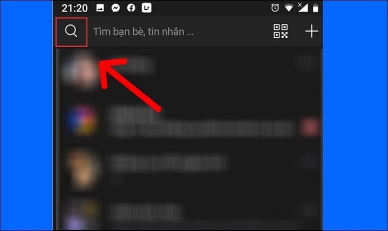 Chọn vào Biểu tượng tìm kiếm