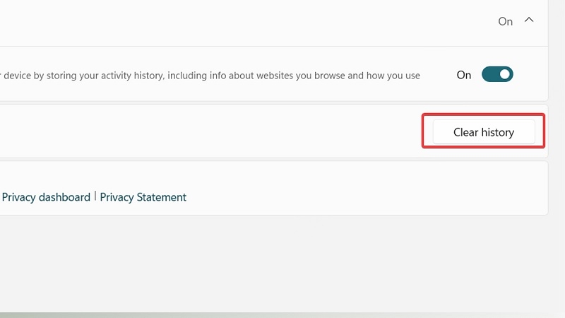 Xóa lịch sử hoạt động Activity History trên Windows 10 bước 3 Xóa lịch sử hoạt động Activity History trên Windows 10 bước 3