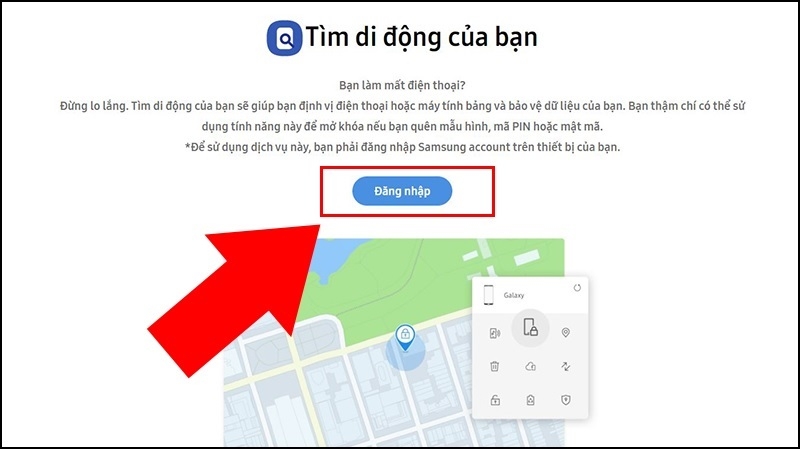 Nhấn vào nút Đăng nhập