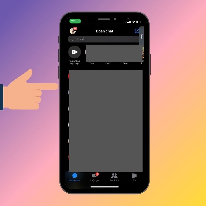 Chọn vào đoạn hội thoại muốn xóa