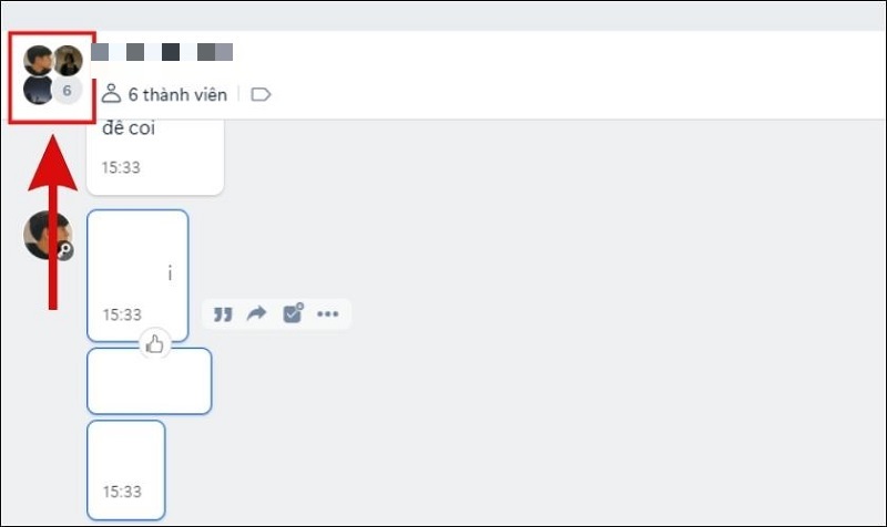 Chọn vào ảnh đại diện của nhóm