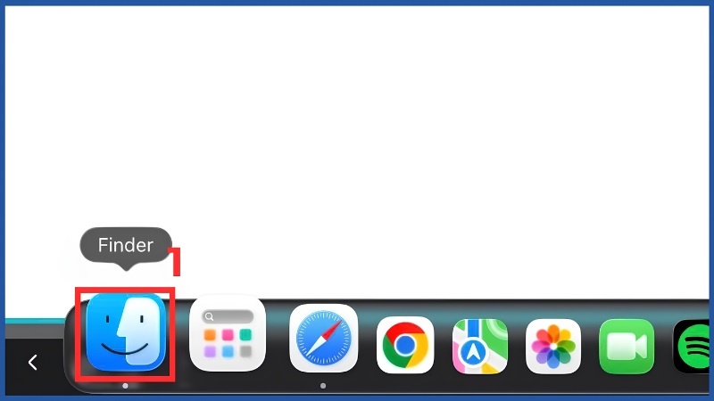 Nhấn vào biểu tượng Finder