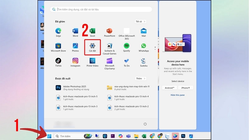 Các bước xóa ứng dụng qua mục Cài đặt trên Windows 11 bước 1 Các bước xóa ứng dụng qua mục Cài đặt trên Windows 11 bước 1