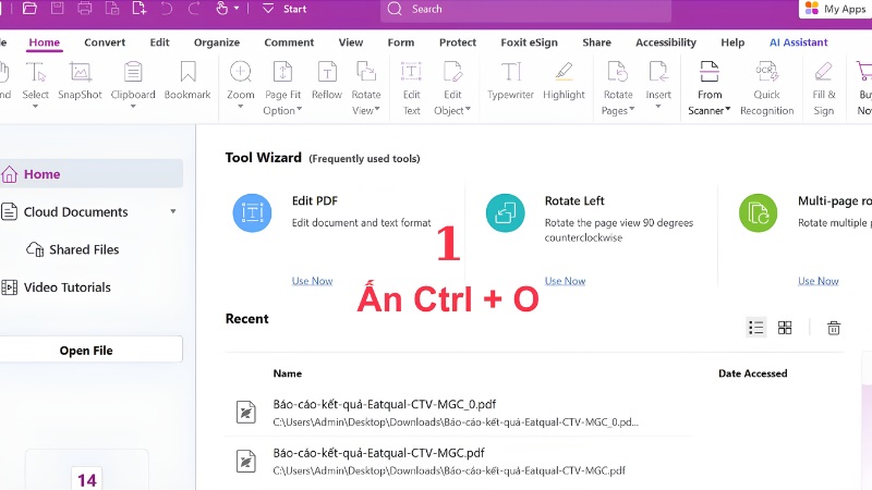 Bước chuẩn bị: Mở file PDF cần xoay bước 1