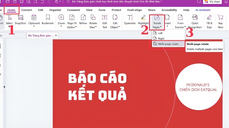 Xoay vĩnh viễn 1 trang và lưu lại bước 1