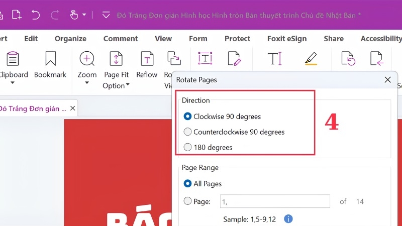 Xoay vĩnh viễn 1 trang và lưu lại bước 2