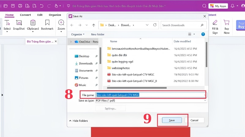 Xoay vĩnh viễn 1 trang và lưu lại bước 5