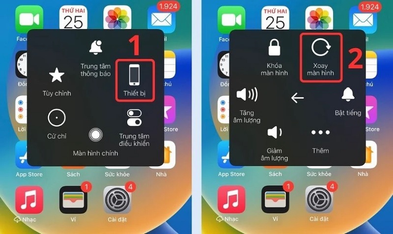 Chọn Xoay màn hình