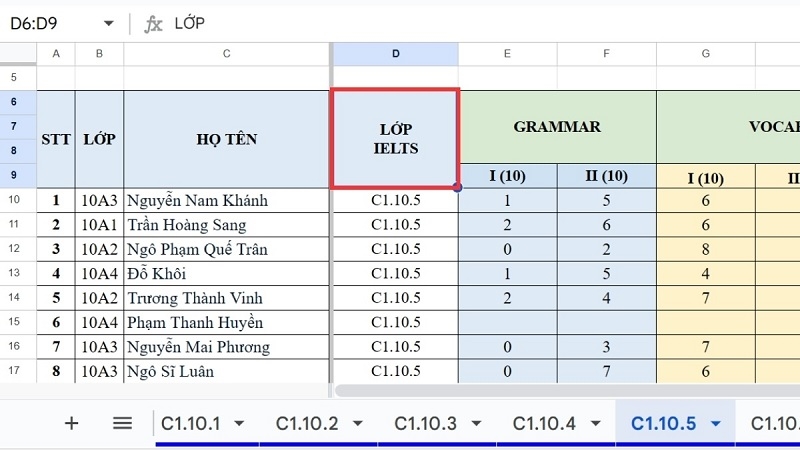 Cách xuống dòng trong Google Sheet bằng phím tắt Alt Enter bước 3
